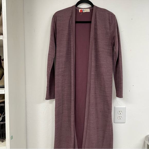 Free People Beach Dusty Mauve Long Line Cardigan Sweater Duster XS Oversized - Picture 3 of 11